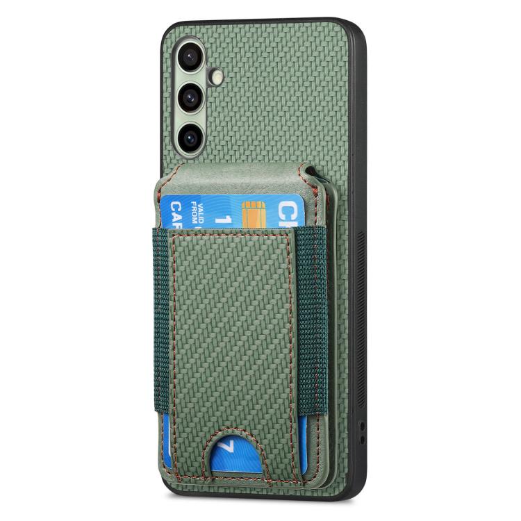 For Samsung Galaxy A36 Carbon Fiber Vertical Flip Wallet Stand Phone Case