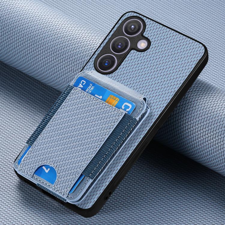 For Samsung Galaxy A37 5G Carbon Fiber Vertical Flip Wallet Stand Phone Case