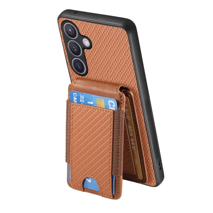 For Samsung Galaxy A37 5G Carbon Fiber Vertical Flip Wallet Stand Phone Case