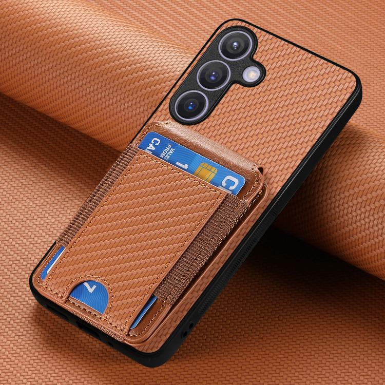 For Samsung Galaxy A37 5G Carbon Fiber Vertical Flip Wallet Stand Phone Case
