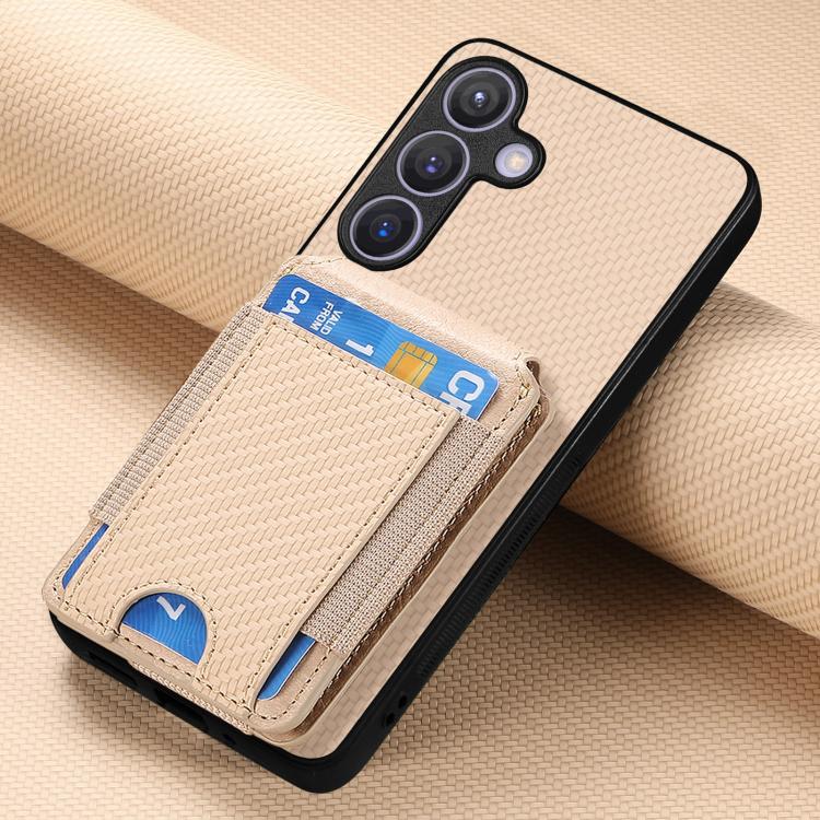 For Samsung Galaxy A37 5G Carbon Fiber Vertical Flip Wallet Stand Phone Case