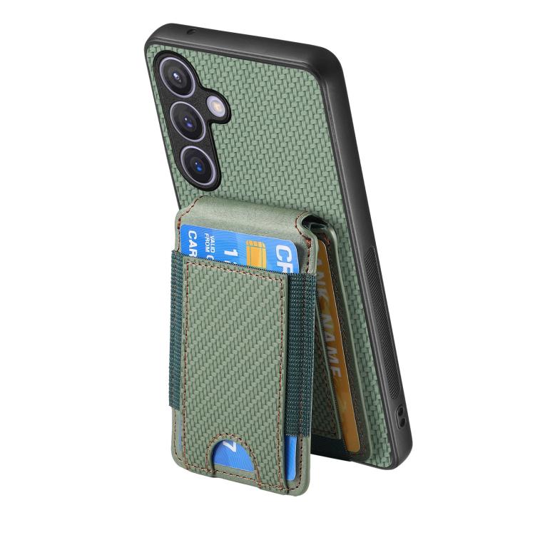 For Samsung Galaxy A37 5G Carbon Fiber Vertical Flip Wallet Stand Phone Case