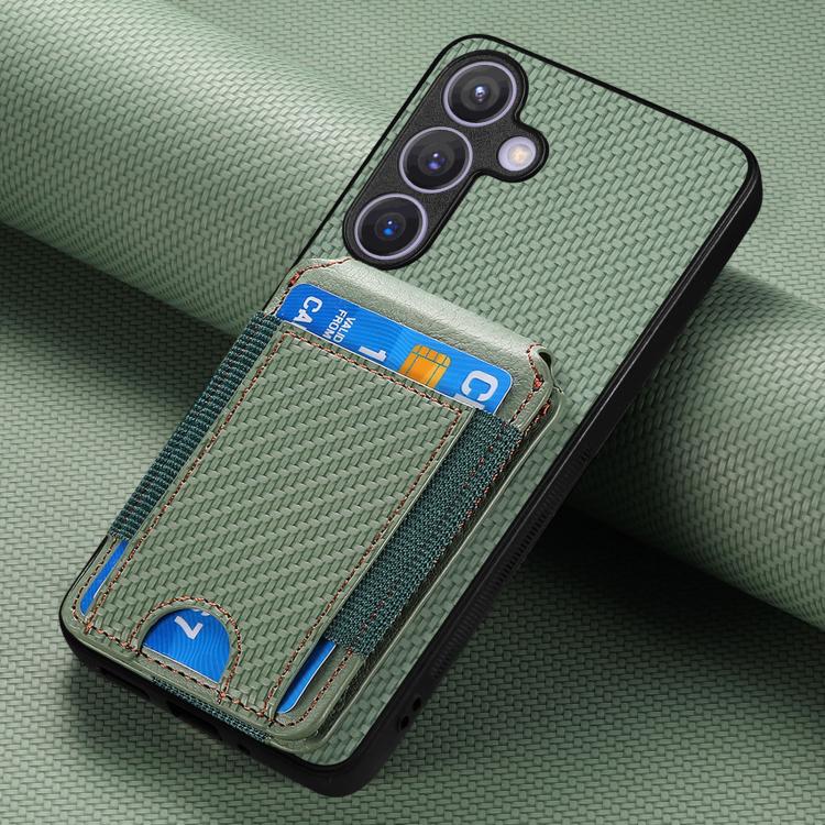 For Samsung Galaxy A37 5G Carbon Fiber Vertical Flip Wallet Stand Phone Case