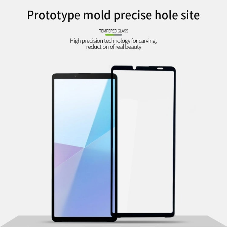 For Sony Xperia 10 VI PINWUYO 9H 3D Curved Full Screen Explosion-proof Tempered Glass Film - Black