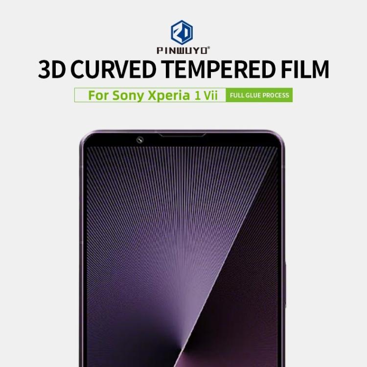 For Sony Xperia 1 VII PINWUYO 9H 3D Curved Full Screen Explosion-proof Tempered Glass Film - Black