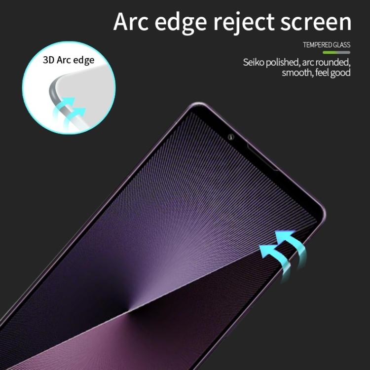 For Sony Xperia 1 VII PINWUYO 9H 3D Curved Full Screen Explosion-proof Tempered Glass Film - Black