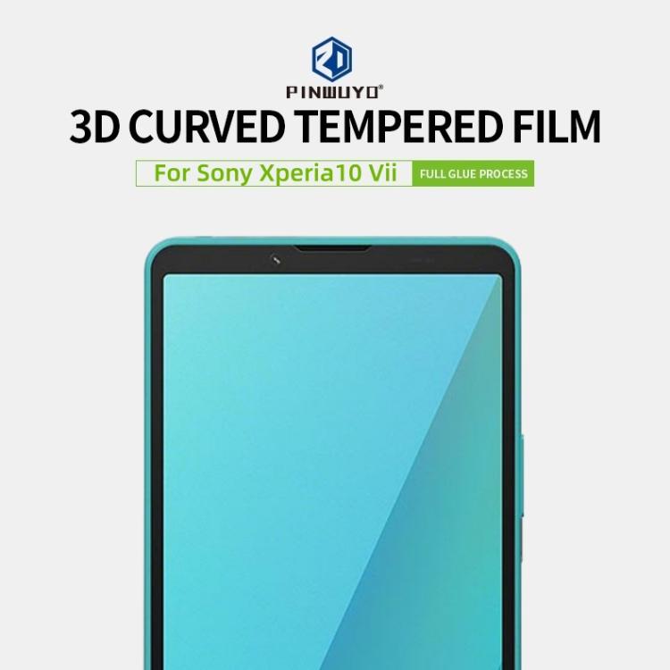 For Sony Xperia 10 VII PINWUYO 9H 3D Curved Full Screen Explosion-proof Tempered Glass Film - Black