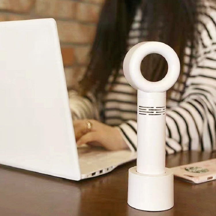 Portable Handheld USB Leafless Fan(White)