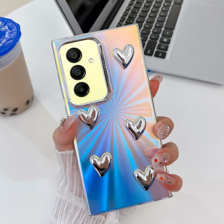 For Samsung Galaxy A15 5G Electroplating 5-Heart Laser Texture TPU Phone Case