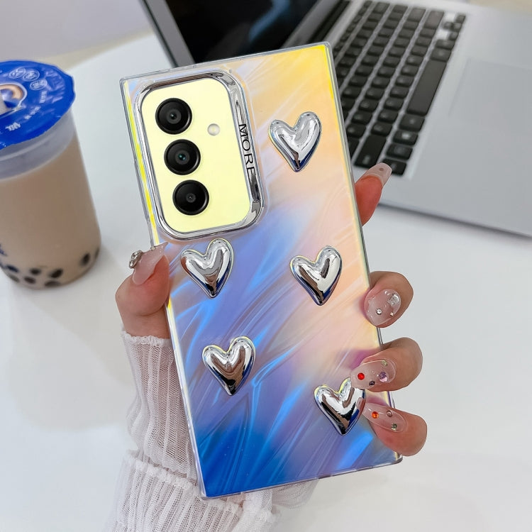 For Samsung Galaxy A15 5G Electroplating 5-Heart Laser Texture TPU Phone Case
