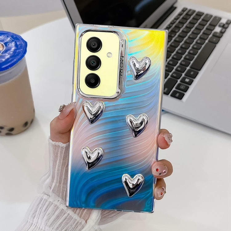 For Samsung Galaxy A15 5G Electroplating 5-Heart Laser Texture TPU Phone Case