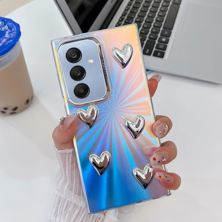 For Samsung Galaxy A25 5G Electroplating 5-Heart Laser Texture TPU Phone Case