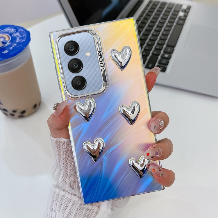 For Samsung Galaxy A25 5G Electroplating 5-Heart Laser Texture TPU Phone Case