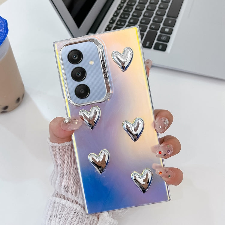 For Samsung Galaxy A25 5G Electroplating 5-Heart Laser Texture TPU Phone Case