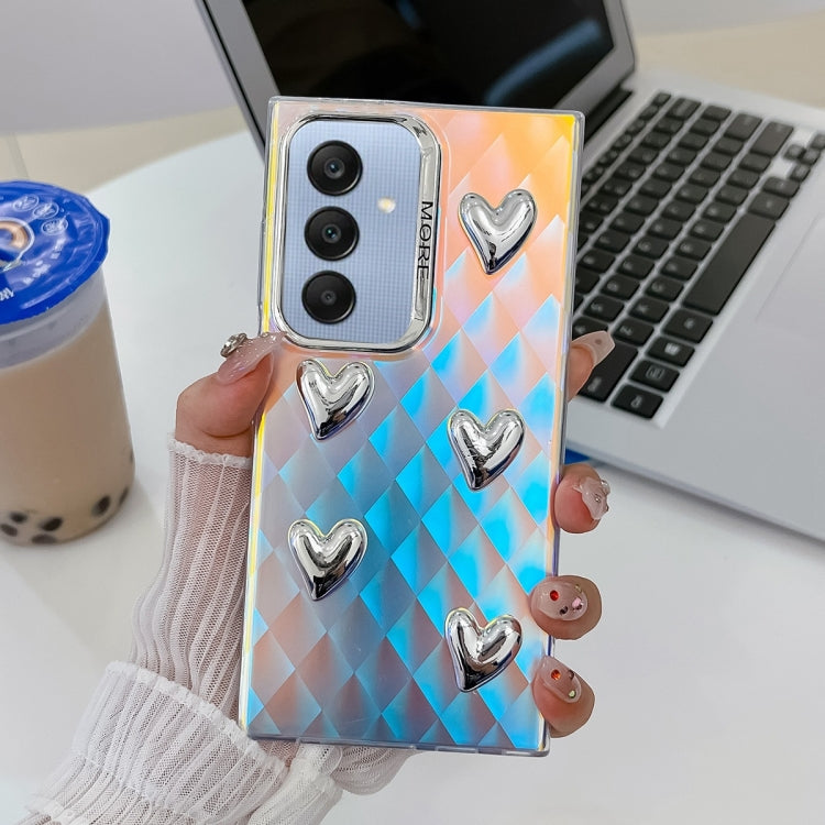 For Samsung Galaxy A25 5G Electroplating 5-Heart Laser Texture TPU Phone Case