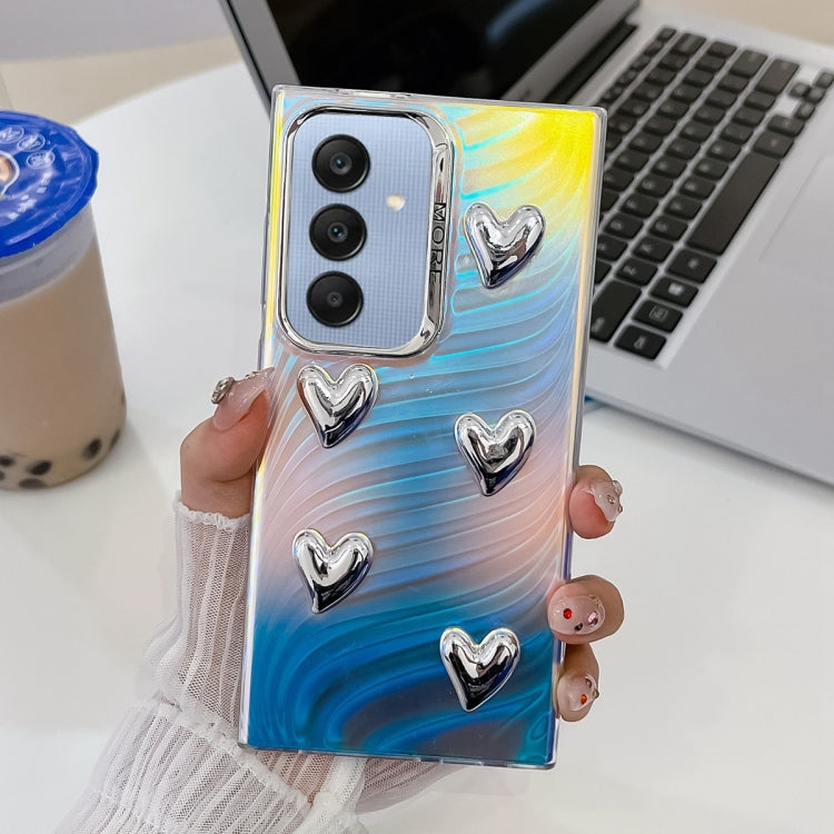 For Samsung Galaxy A25 5G Electroplating 5-Heart Laser Texture TPU Phone Case