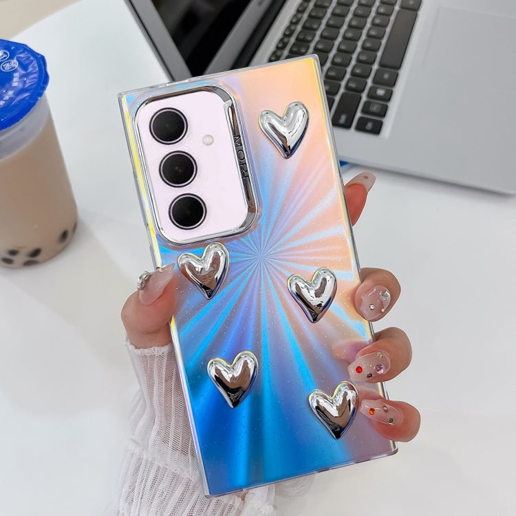 For Samsung Galaxy A35 5G Electroplating 5-Heart Laser Texture TPU Phone Case