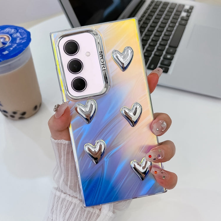 For Samsung Galaxy A35 5G Electroplating 5-Heart Laser Texture TPU Phone Case