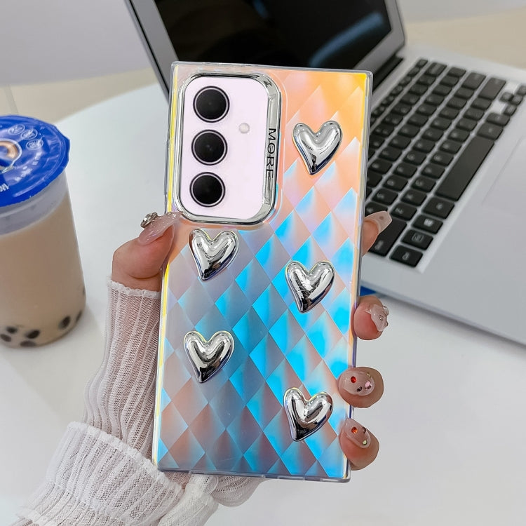 For Samsung Galaxy A35 5G Electroplating 5-Heart Laser Texture TPU Phone Case