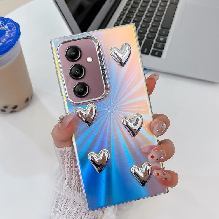 For Samsung Galaxy A14 5G Electroplating 5-Heart Laser Texture TPU Phone Case