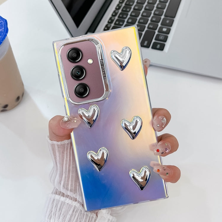 For Samsung Galaxy A14 5G Electroplating 5-Heart Laser Texture TPU Phone Case