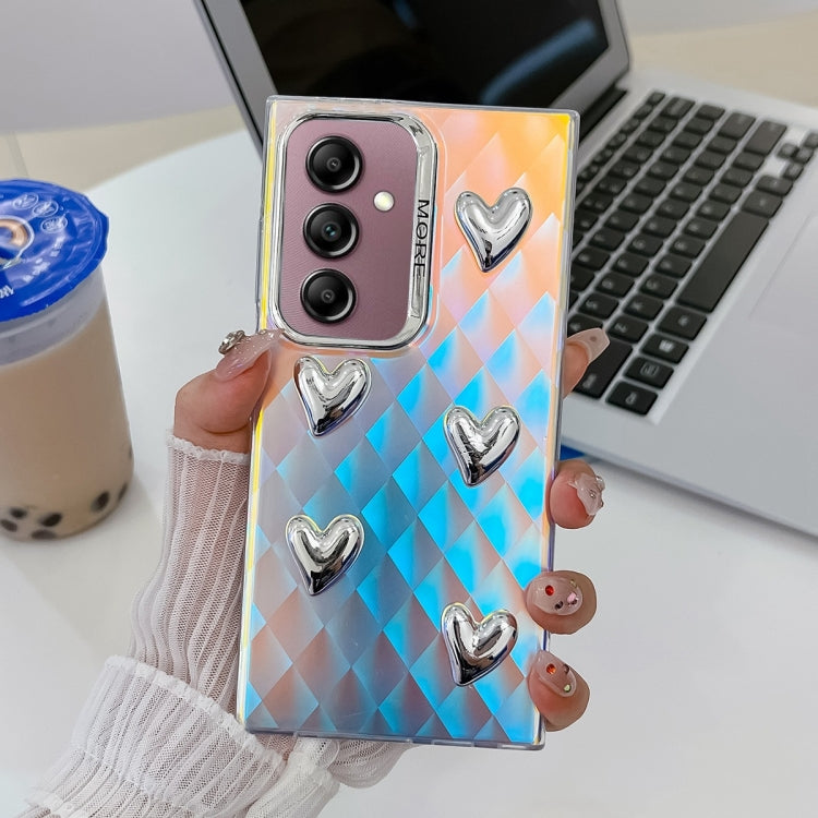 For Samsung Galaxy A14 5G Electroplating 5-Heart Laser Texture TPU Phone Case