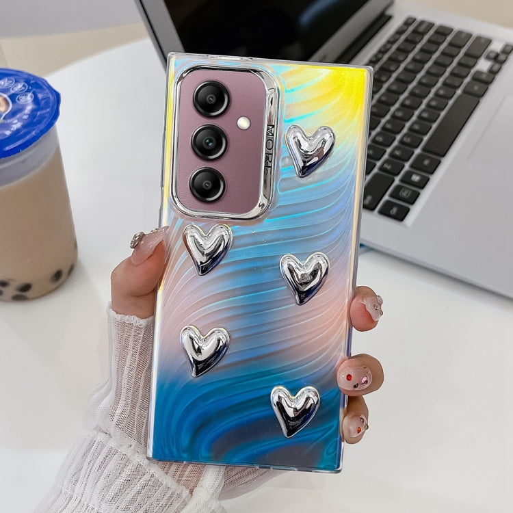 For Samsung Galaxy A14 5G Electroplating 5-Heart Laser Texture TPU Phone Case