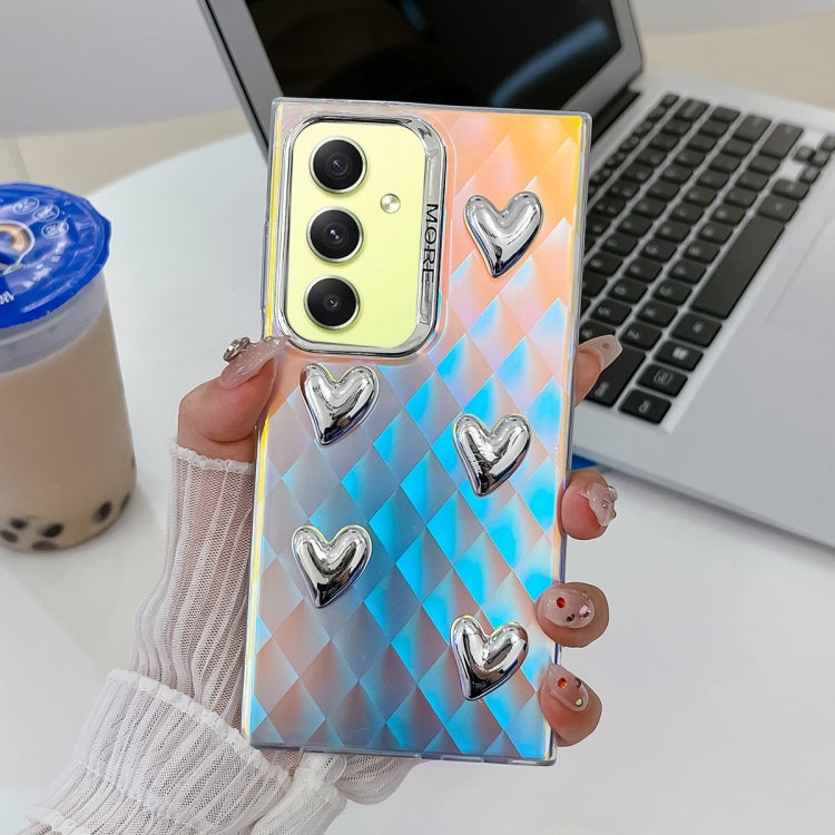 For Samsung Galaxy A34 5G Electroplating 5-Heart Laser Texture TPU Phone Case