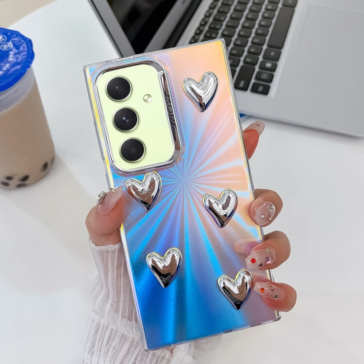 For Samsung Galaxy A54 5G Electroplating 5-Heart Laser Texture TPU Phone Case