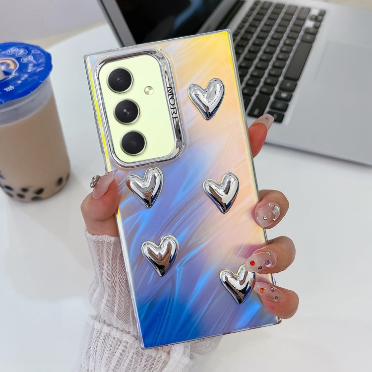For Samsung Galaxy A54 5G Electroplating 5-Heart Laser Texture TPU Phone Case