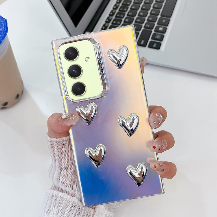 For Samsung Galaxy A54 5G Electroplating 5-Heart Laser Texture TPU Phone Case