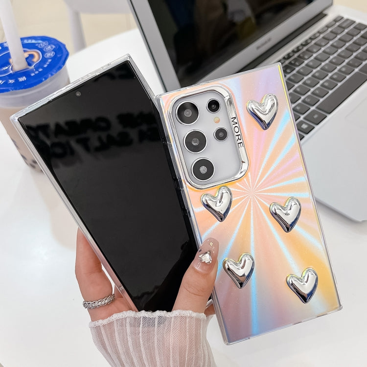 For Samsung Galaxy A15 5G Electroplating 5-Heart Laser Texture TPU Phone Case