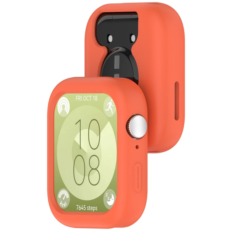 For Huawei Watch Fit3 Solid Color Silicone Watch Protective Case