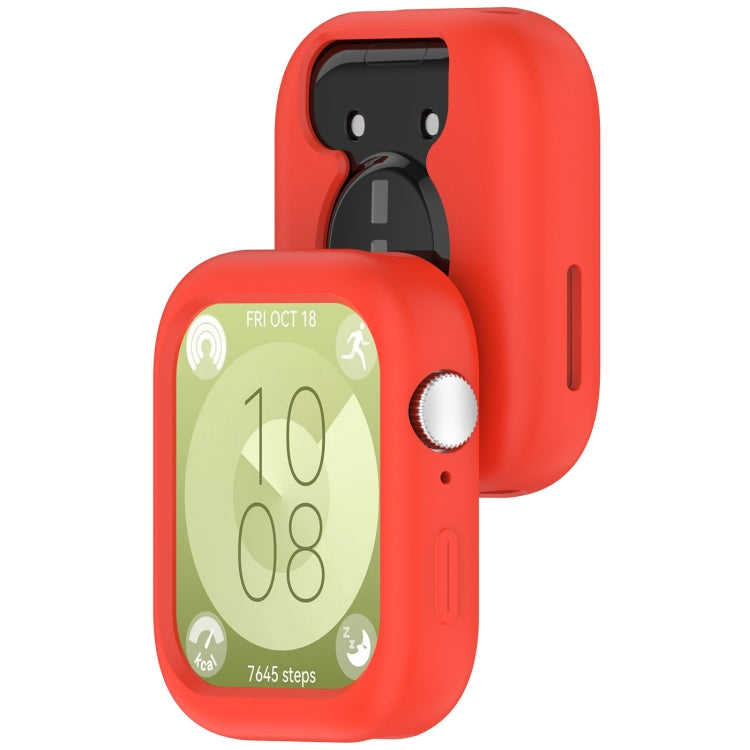 For Huawei Watch Fit3 Solid Color Silicone Watch Protective Case