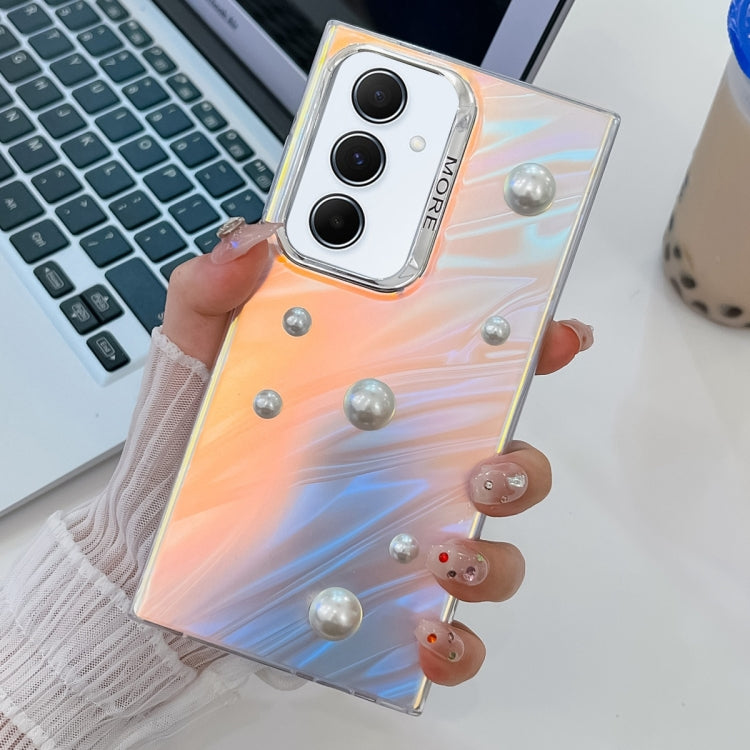 For Samsung Galaxy A55 5G Electroplating Pearl Laser Texture TPU Phone Case