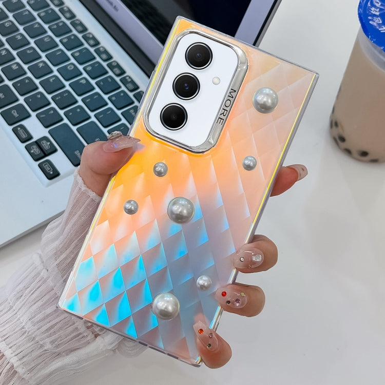 For Samsung Galaxy A55 5G Electroplating Pearl Laser Texture TPU Phone Case