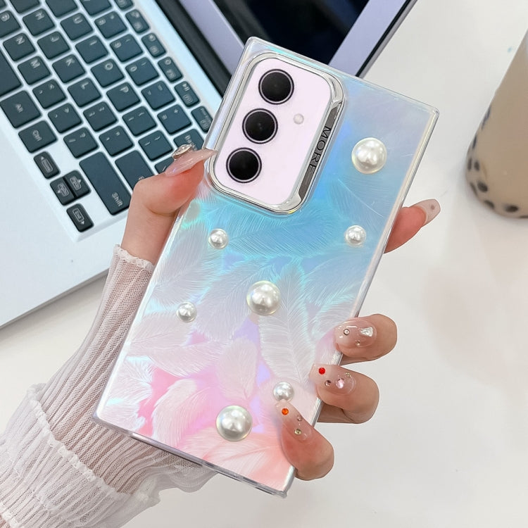 For Samsung Galaxy A35 5G Electroplating Pearl Laser Texture TPU Phone Case