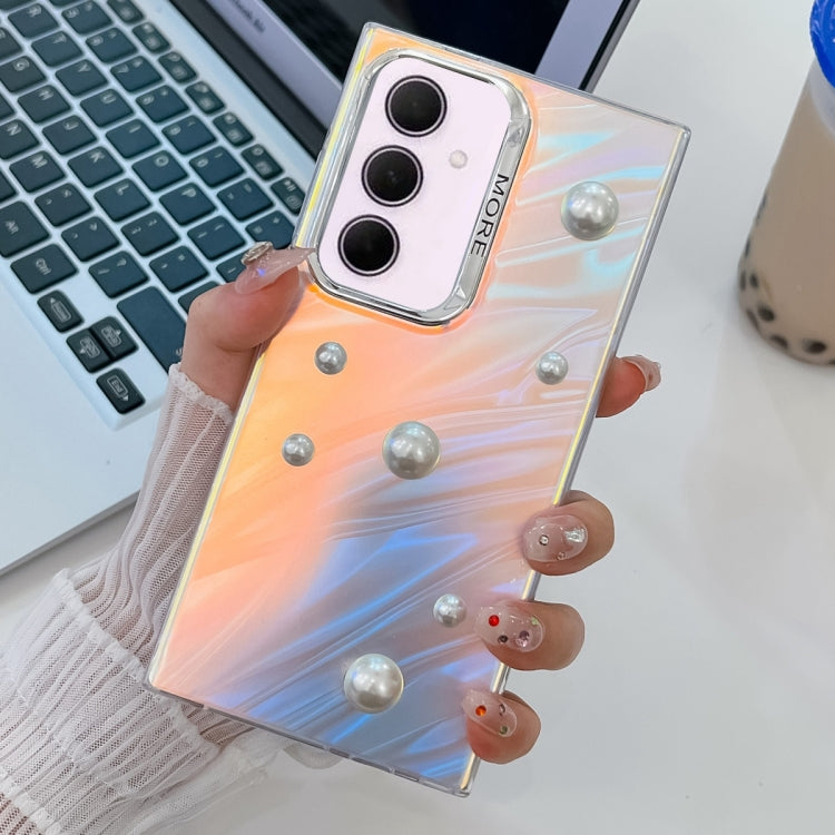 For Samsung Galaxy A35 5G Electroplating Pearl Laser Texture TPU Phone Case