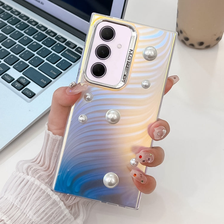 For Samsung Galaxy A35 5G Electroplating Pearl Laser Texture TPU Phone Case