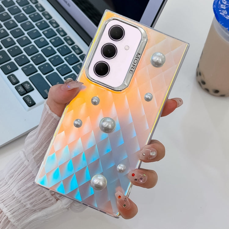 For Samsung Galaxy A35 5G Electroplating Pearl Laser Texture TPU Phone Case