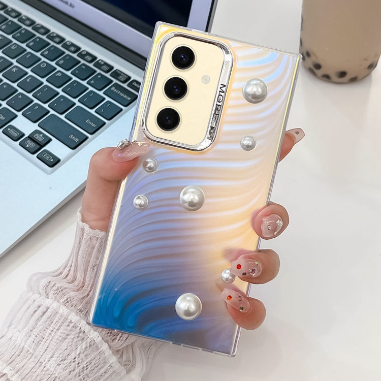 For Samsung Galaxy S24+ 5G Electroplating Pearl Laser Texture TPU Phone Case