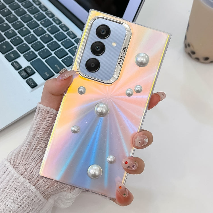 For Samsung Galaxy A25 5G Electroplating Pearl Laser Texture TPU Phone Case