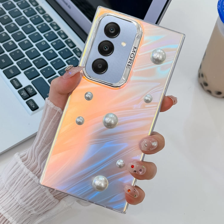 For Samsung Galaxy A25 5G Electroplating Pearl Laser Texture TPU Phone Case