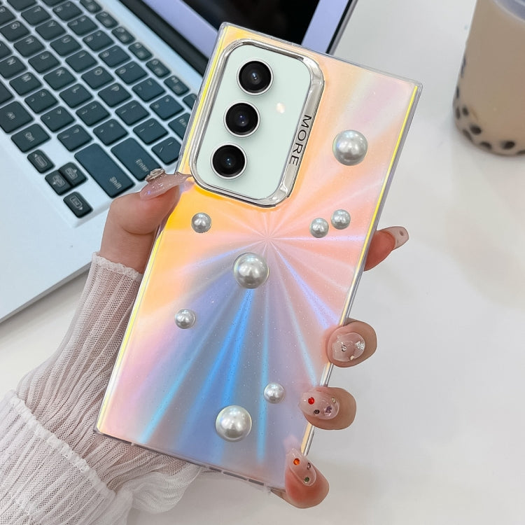 For Samsung Galaxy S23 FE 5G Electroplating Pearl Laser Texture TPU Phone Case