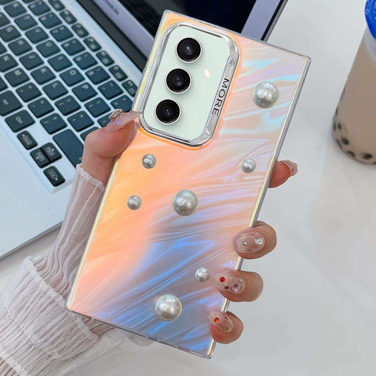 For Samsung Galaxy S23 FE 5G Electroplating Pearl Laser Texture TPU Phone Case