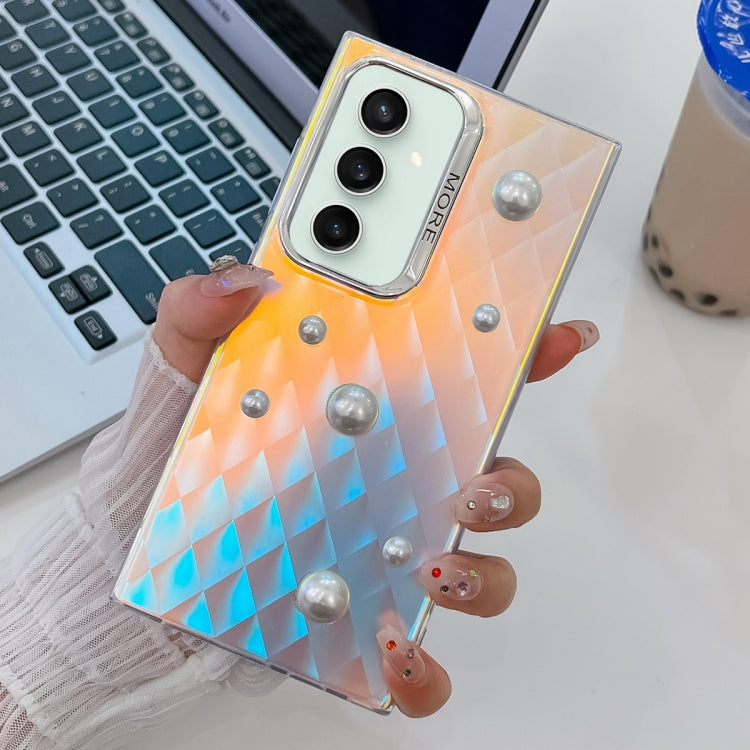 For Samsung Galaxy S23 FE 5G Electroplating Pearl Laser Texture TPU Phone Case