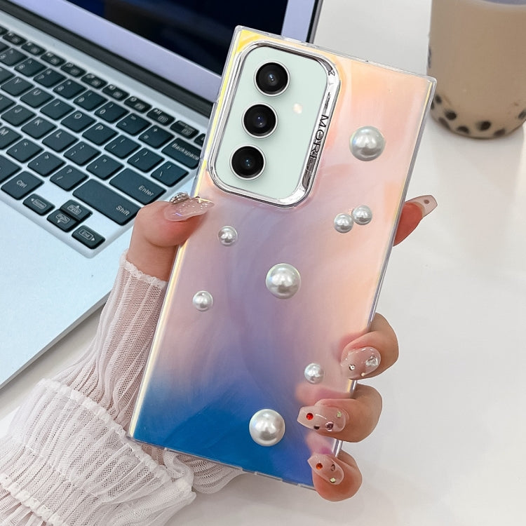 For Samsung Galaxy S23 FE 5G Electroplating Pearl Laser Texture TPU Phone Case