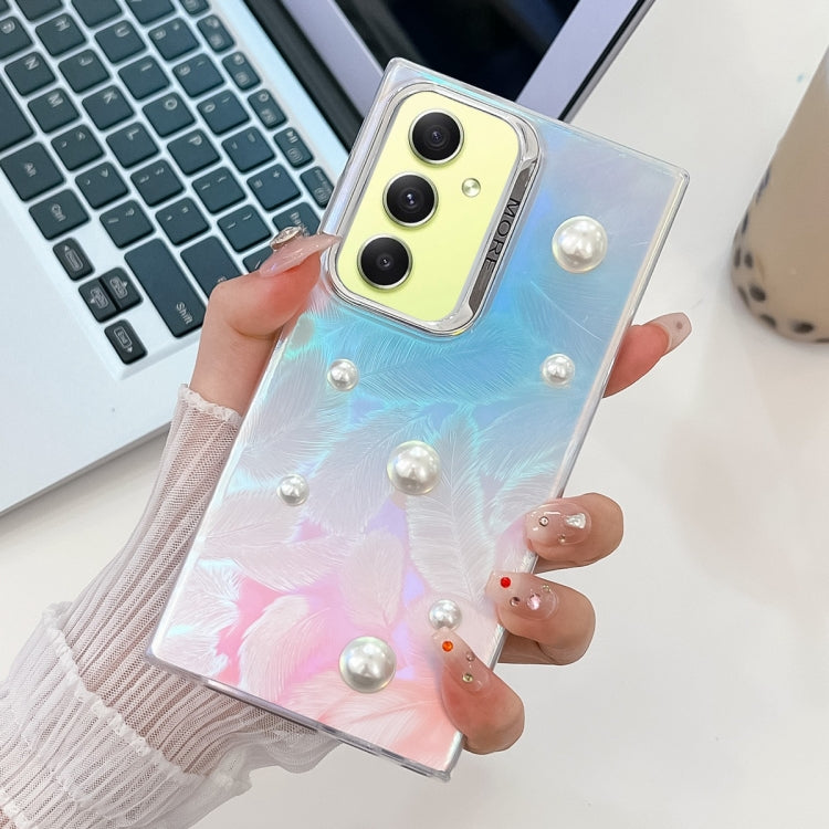 For Samsung Galaxy A34 5G Electroplating Pearl Laser Texture TPU Phone Case