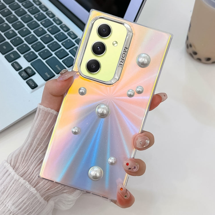 For Samsung Galaxy A34 5G Electroplating Pearl Laser Texture TPU Phone Case