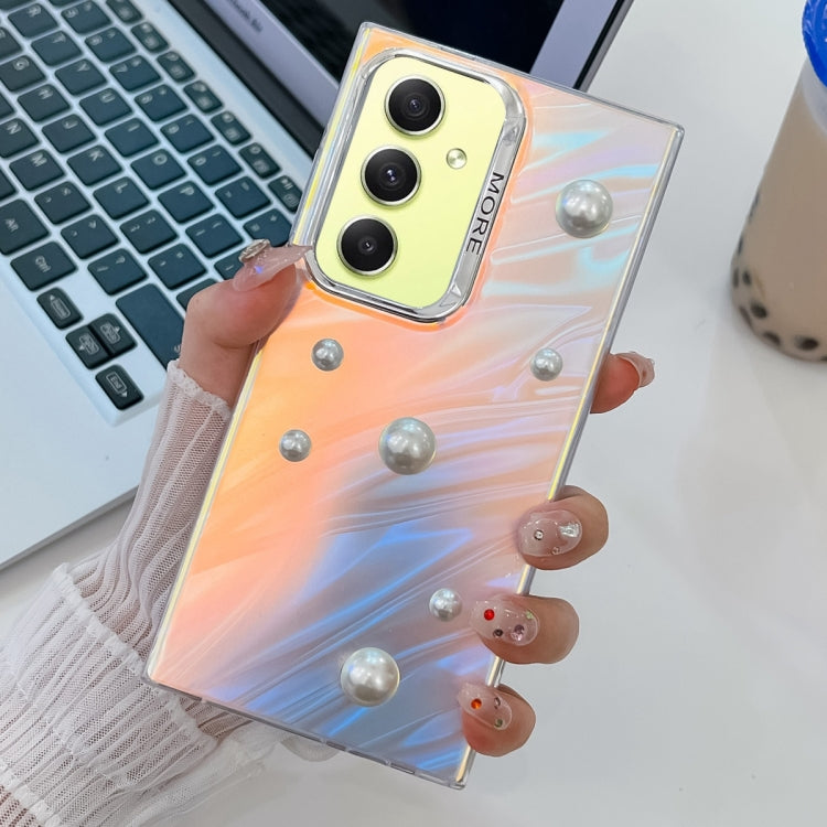 For Samsung Galaxy A34 5G Electroplating Pearl Laser Texture TPU Phone Case